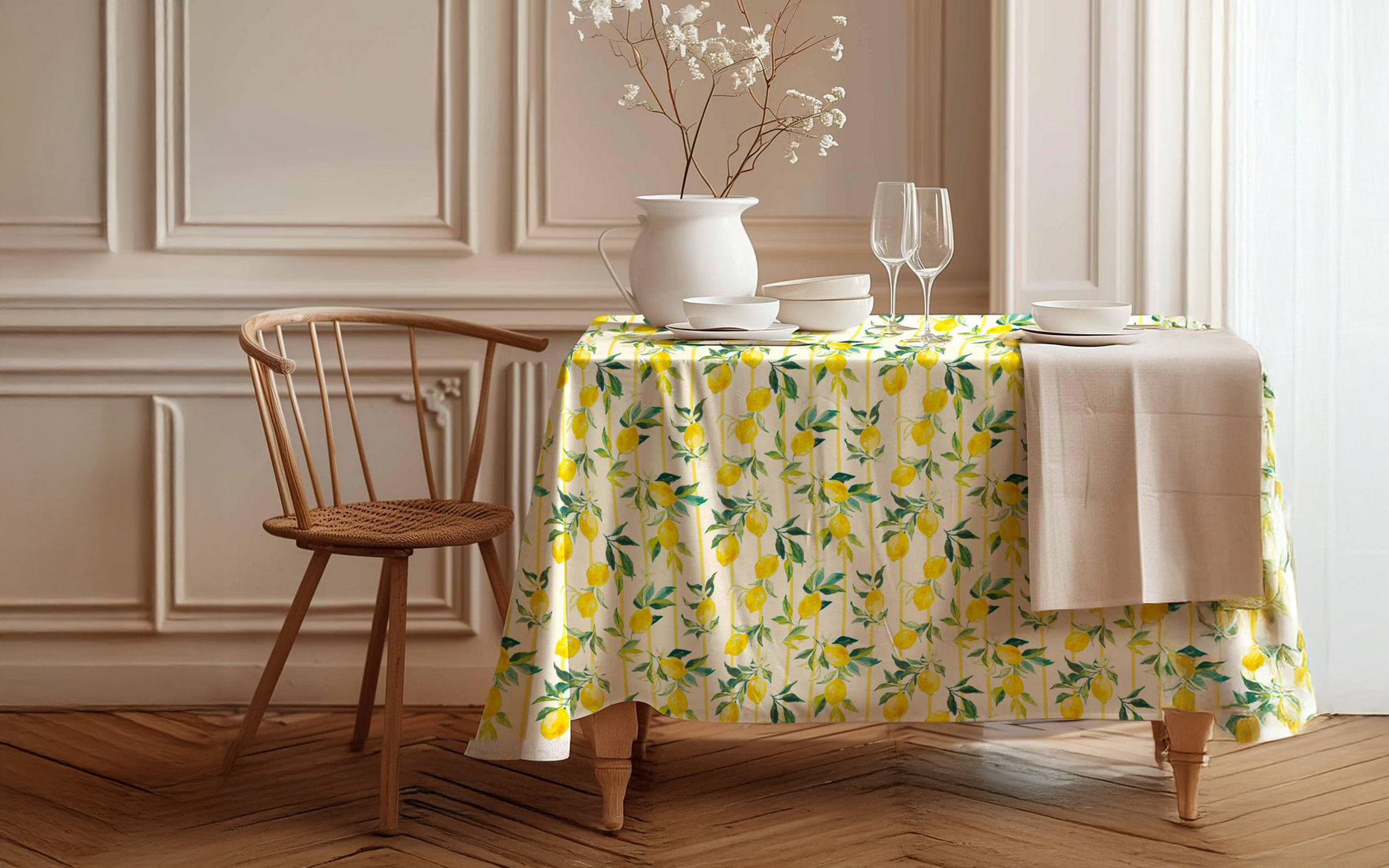 Fata de masa 150/200 cm Lemons, multicolor  1